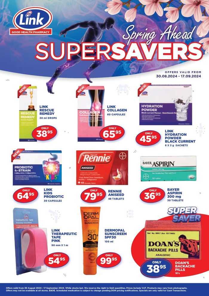 Link Pharmacy catalogue in Bloemfontein |  Spring Ahead SUPERSAVERS | 2024/09/02 - 2024/09/17