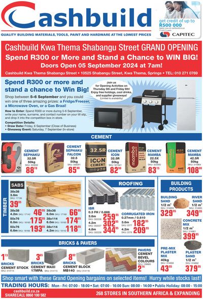 Cashbuild catalogue in Randburg | Cashbuild weekly specials | 2024/09/06 - 2024/10/06