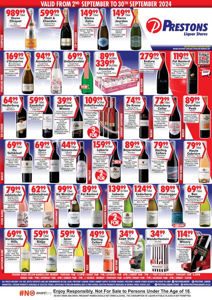 Prestons catalogue in Port Elizabeth | Wine Brochure  | 2024/09/06 - 2024/09/30