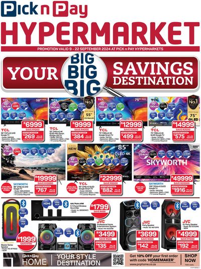 Groceries offers in Chatsworth | Pick n Pay Hypermarket weekly specials in Pick n Pay Hypermarket | 2024/09/09 - 2024/09/22