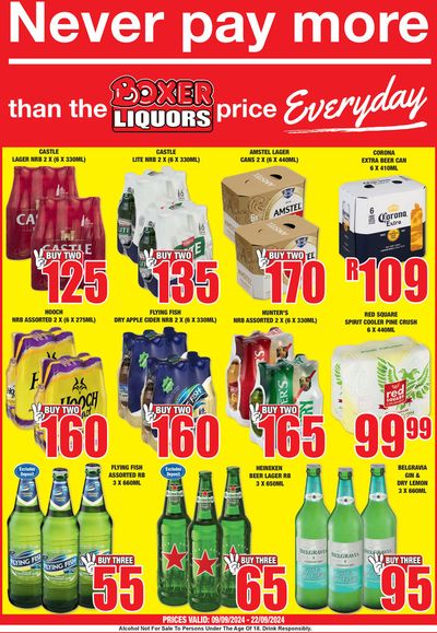 Groceries offers in Chatsworth | FS September MM Liquor in Boxer Liquors | 2024/09/09 - 2024/09/22