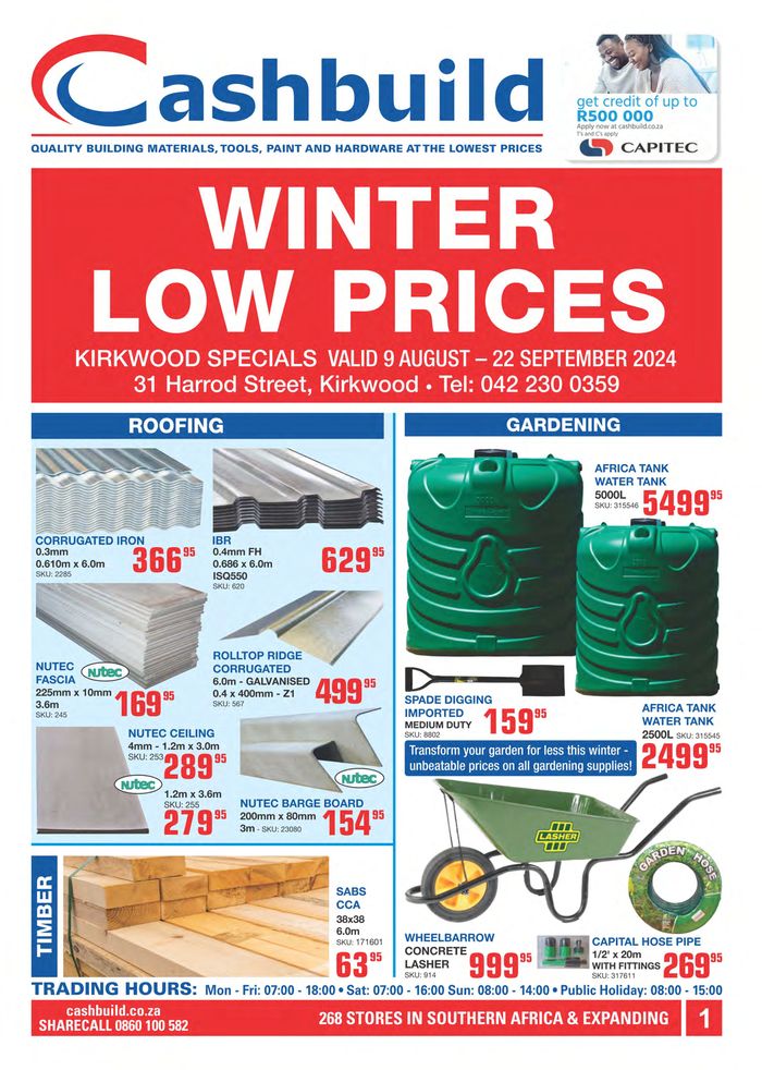 Cashbuild catalogue in Middelburg (Mpumalanga) | Winter Low prices. | 2024/09/13 - 2024/09/22