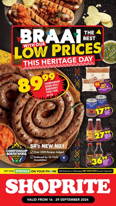 Shoprite catalogue in Boksburg | Shoprite weekly specials | 2024/09/17 - 2024/09/29