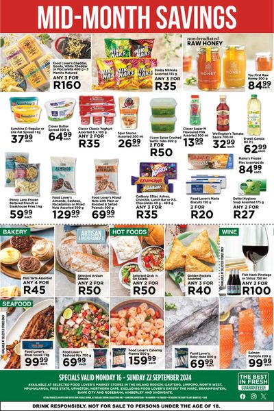 Food Lover's Market catalogue in Springs | Inland –Mid Month Savings. | 2024/09/17 - 2024/09/22