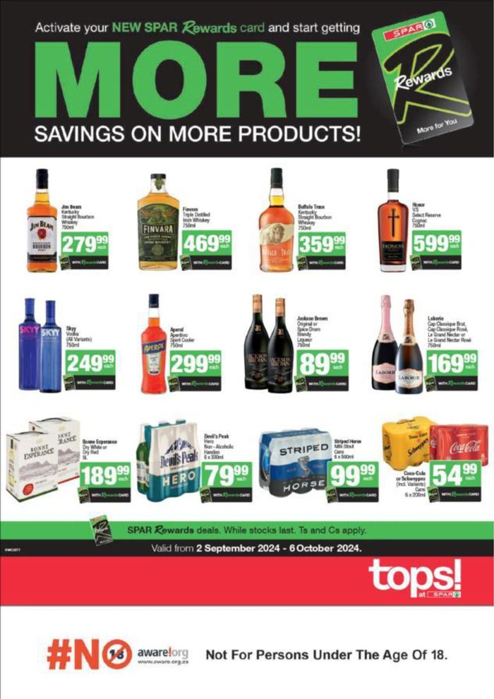 Tops Spar catalogue in Johannesburg | Specials Spar Tops | 2024/09/17 - 2024/10/06