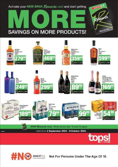 Groceries offers in Bethlehem | Specials Spar Tops in Tops Spar | 2024/09/17 - 2024/10/06