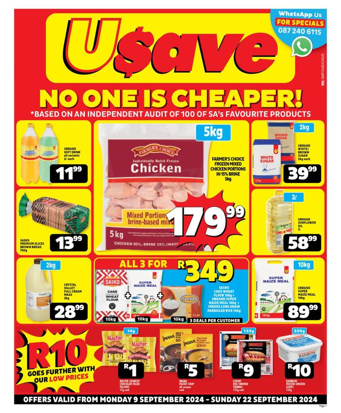 Usave catalogue in Benoni | Usave Mid Month Leaflet Gauteng  | 2024/09/18 - 2024/09/22