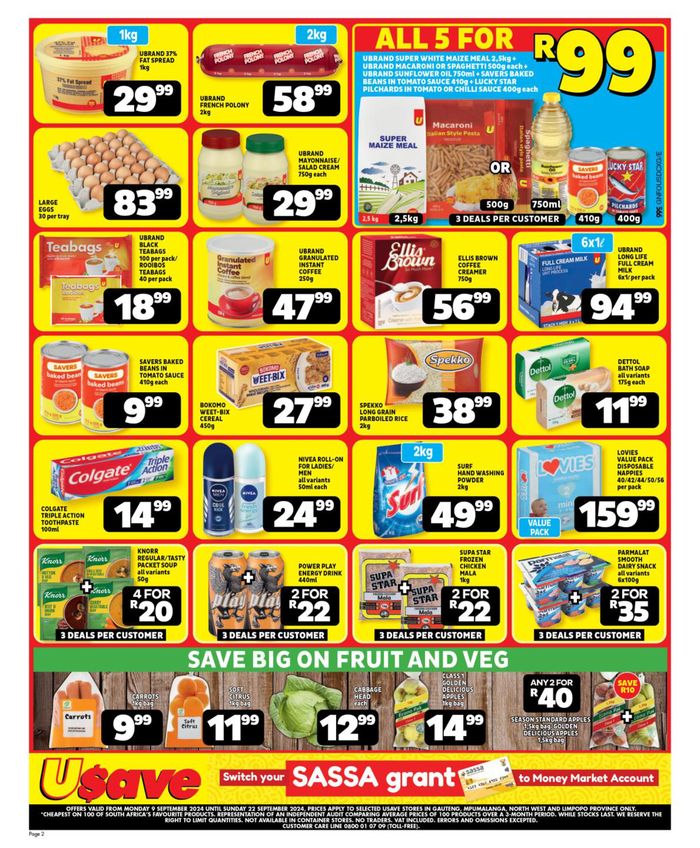 Usave catalogue in Mabopane | Usave Mid Month Leaflet Gauteng  | 2024/09/18 - 2024/09/22