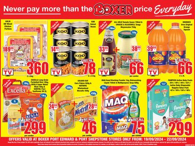 Boxer catalogue in Soshanguve | Port Edward Weekly Specials | 2024/09/19 - 2024/09/22