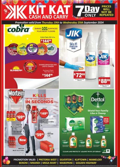 Groceries offers in Klipgat | KitKat Cash and Carry weekly specials in KitKat Cash and Carry | 2024/09/19 - 2024/09/25