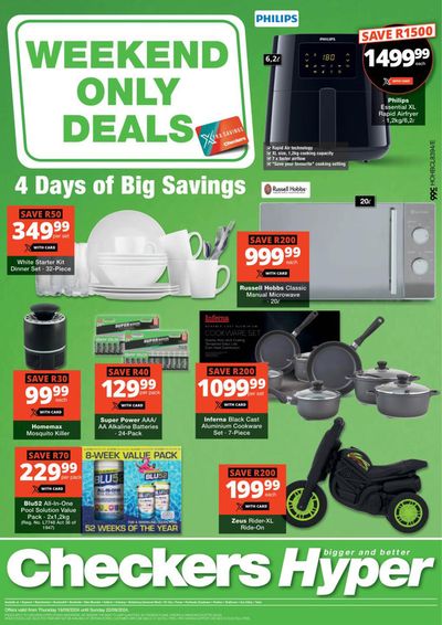 Checkers Hyper catalogue in Roodepoort | Weekend Only Deals | 2024/09/19 - 2024/09/22