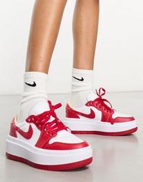 Air Jordan 1 Elelvate low trainers in white and fire red offers at R 97,96 in Asos