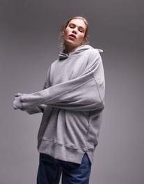 Topshop premium oversized hoodie in grey marl offers at R 19,8 in Asos