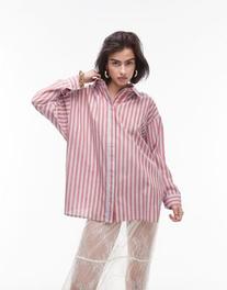 Topshop lightweight shirt in red and blue deckchair stripe offers at R 30 in Asos