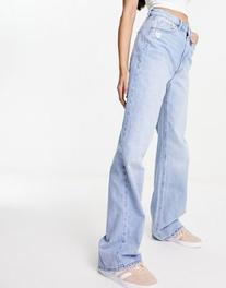 Stradivarius 90s baggy dad jean in light blue offers at R 29,99 in Asos