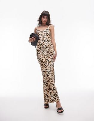 Topshop co-ord satin bias maxi skirt in leopard offers at R 38 in Asos