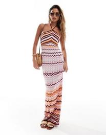 River Island halter neck knitted midi dress in multi offers at R 50 in Asos
