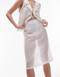 Topshop organza sheer pencil skirt offers at R 36 in Asos