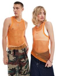 COLLUSION Unisex fishnet beach vest in orange offers at R 18,99 in Asos