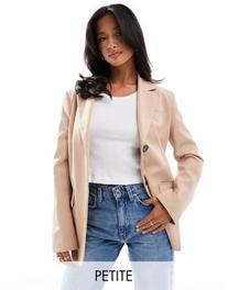 Miss Selfridge Petite oversized single breasted blazer in taupe offers at R 59,99 in Asos