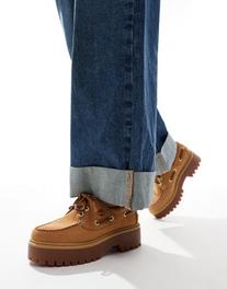 Timberland Stone Street platform classic 3 eye boat shoes in wheat nubuck offers at R 200 in Asos