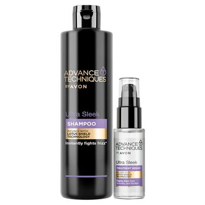 Advance Techniques Ultra Sleek Shampoo & Treatment Serum offers at R 149 in AVON