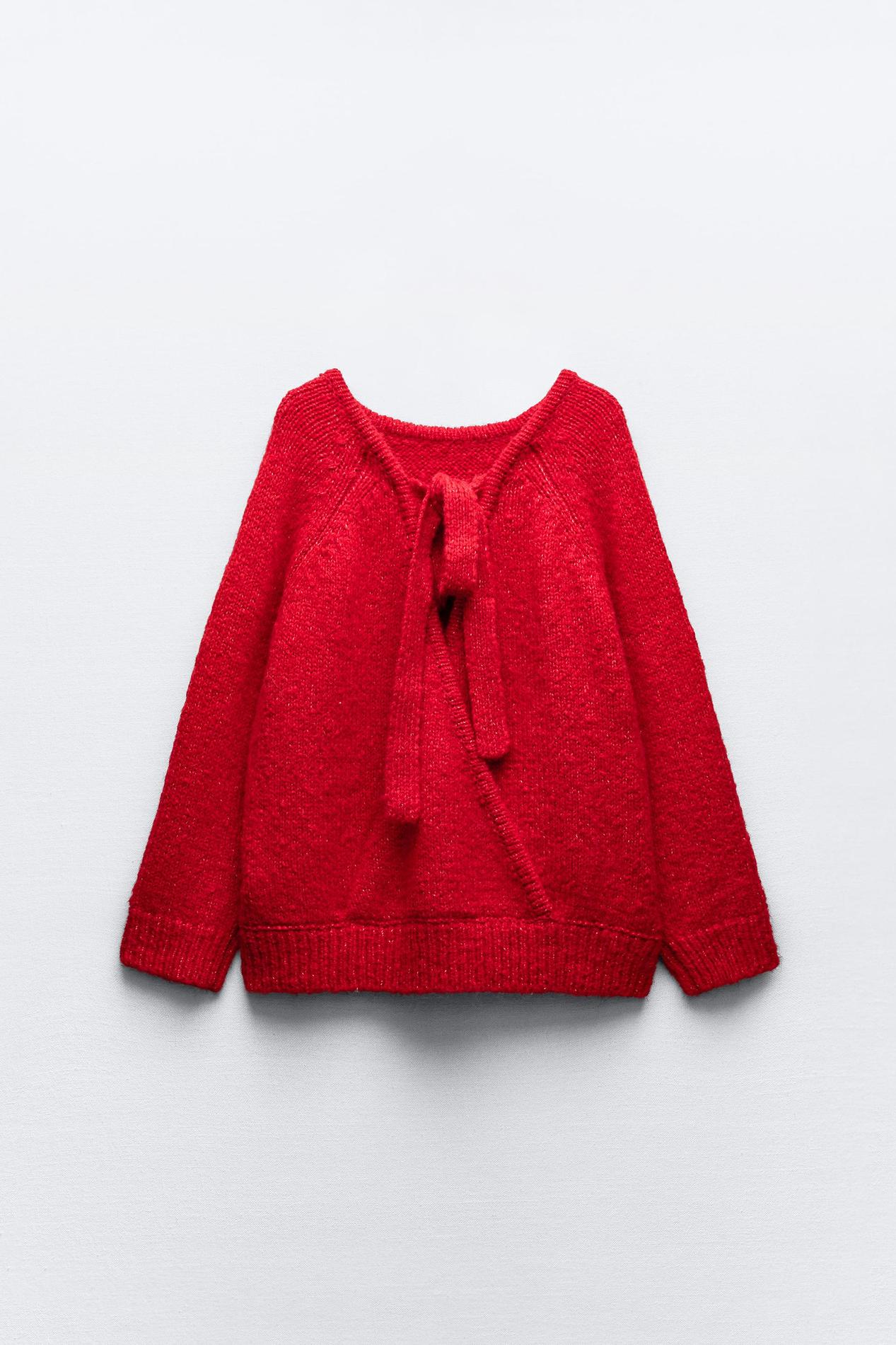 KNIT SWEATER WITH TIE DETAIL offers at R 1099 in ZARA