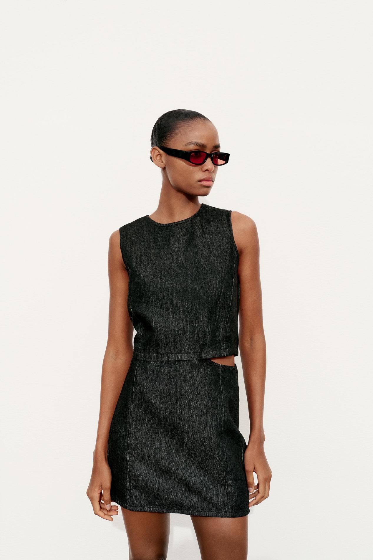 TRF DENIM DRESS WITH CUT-OUT DETAIL offers at R 899 in ZARA