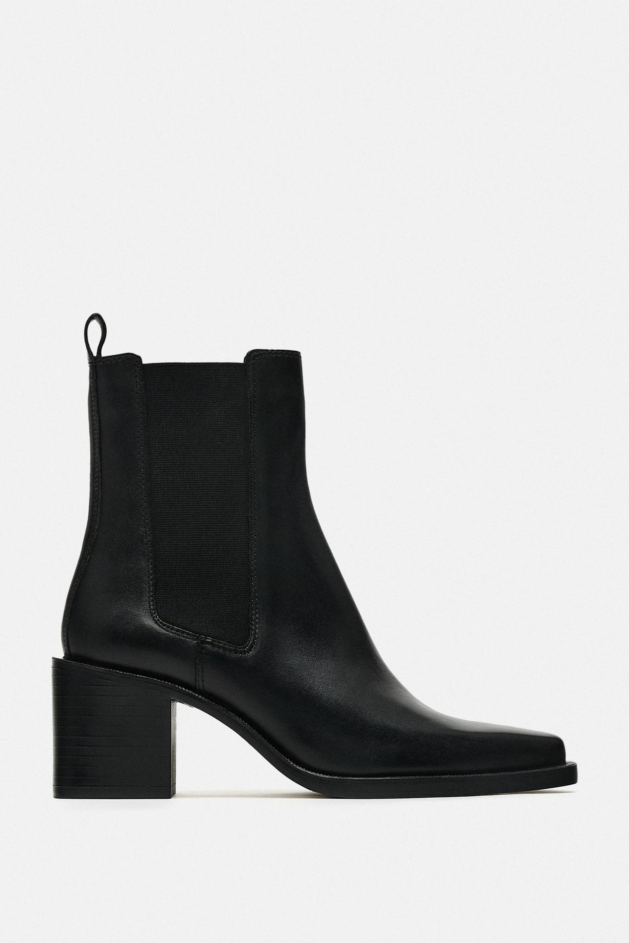 HIGH-HEEL LEATHER CHELSEA BOOTS offers at R 1399 in ZARA