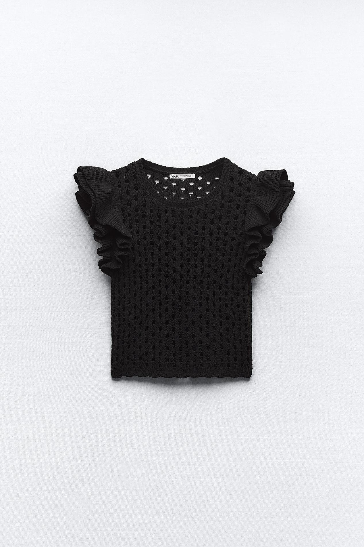 CHENILLE TOP WITH RUFFLES offers at R 299 in ZARA