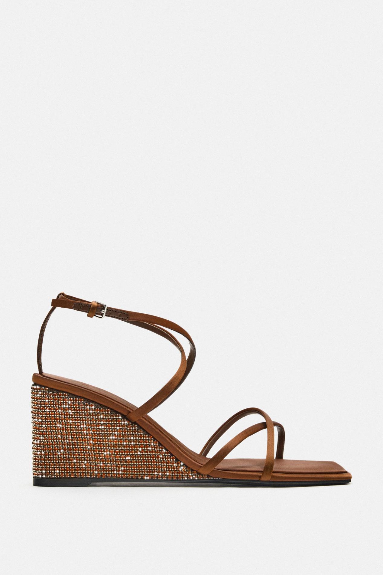 WEDGE SANDALS WITH RHINESTONES offers at R 699 in ZARA
