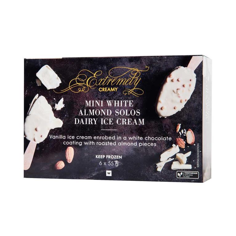 Extremely Creamy Mini White Almond Solos 6 x 55 g offers at R 114,99 in Woolworths
