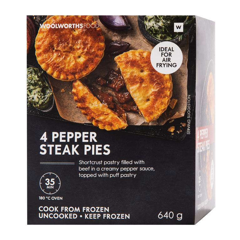 Frozen Pepper Steak Pies 4 pk offers at R 109,99 in Woolworths