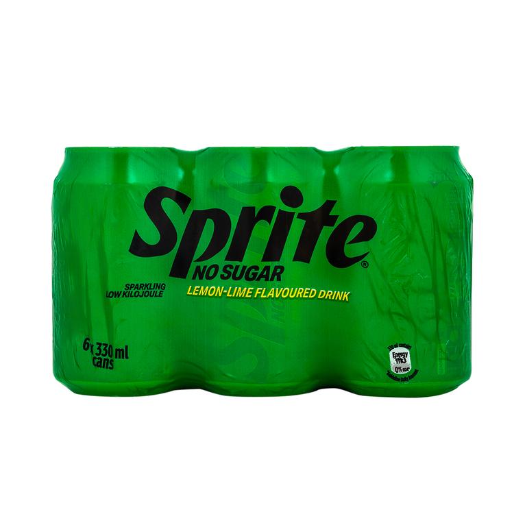 Sprite No Sugar Lemon-Lime Flavoured Soft Drink 6 x 330 ml can offers at R 73,99 in Woolworths