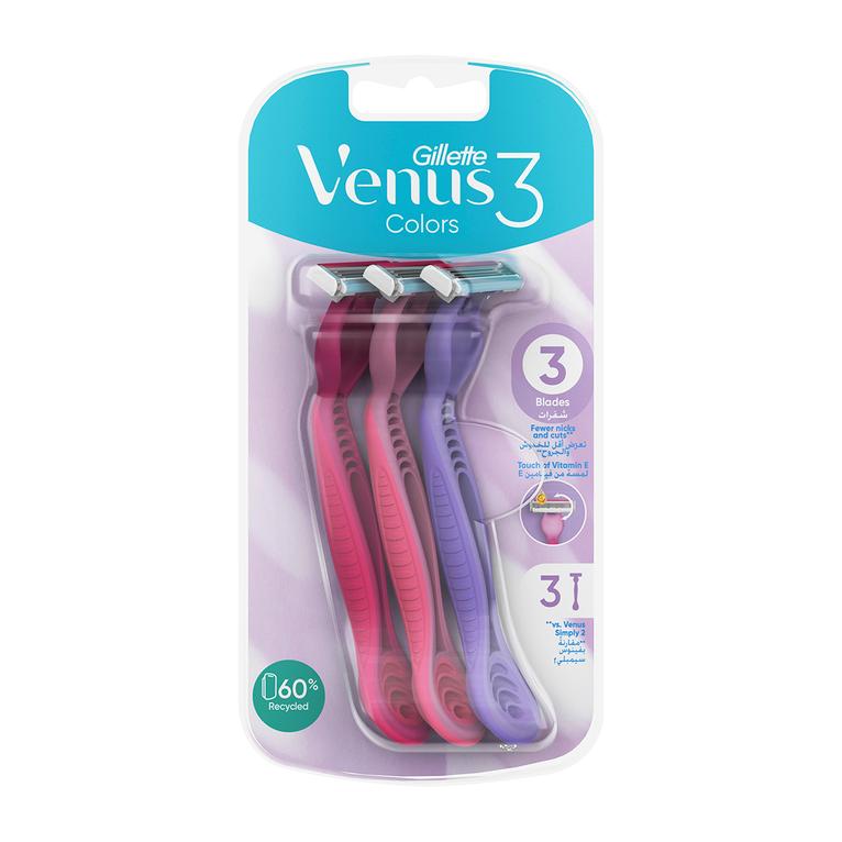 Gillette Venus 3 Colors Disposable Razors 3 pk offers at R 94,99 in Woolworths