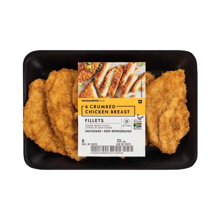 Crumbed Chicken Breast Fillets Avg 530 g offers at R 92,74 in Woolworths