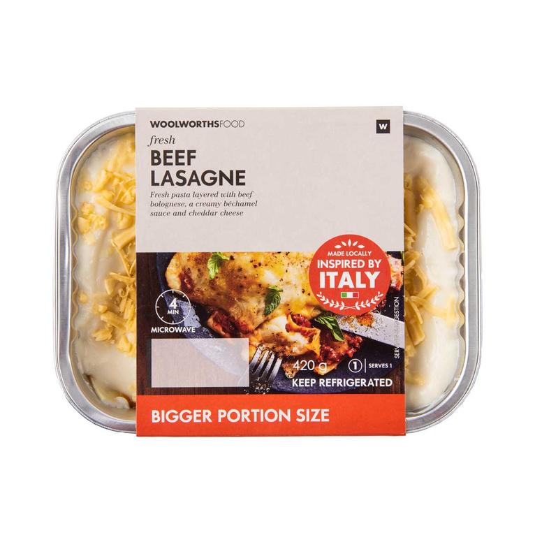 Beef Lasagne 420 g offers at R 94,99 in Woolworths