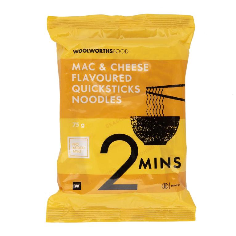 Mac and Cheese Flavoured Quicksticks Noodles 75 g offers at R 10,99 in Woolworths