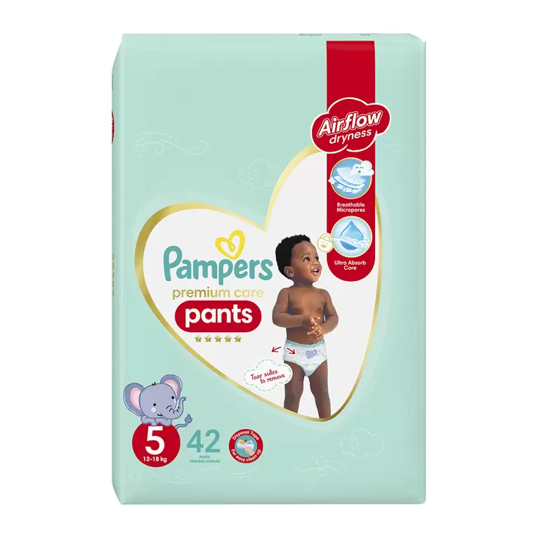 Pampers Premium Care Pants No.5 (12 - 18 kg) 42 pk offers at R 349,99 in Woolworths