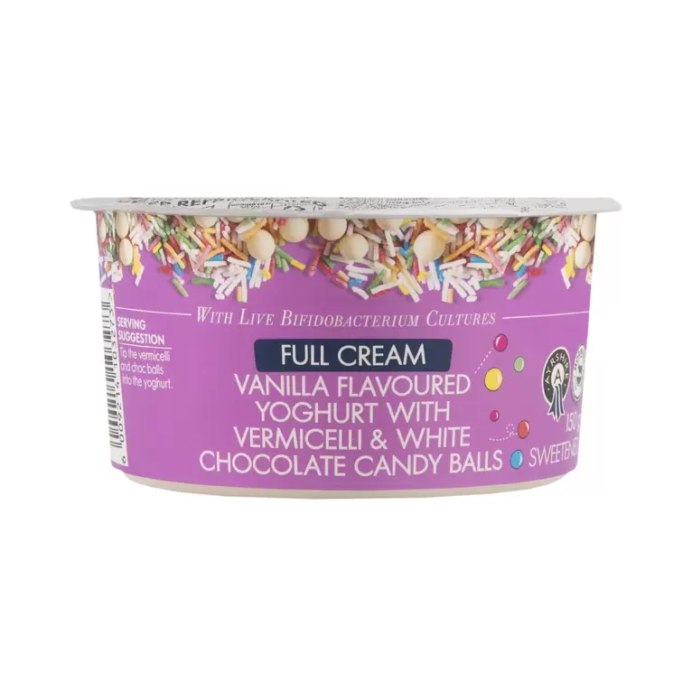 Full Cream Ayrshire Vanilla Yoghurt with Toppings 150 g offers at R 23,99 in Woolworths