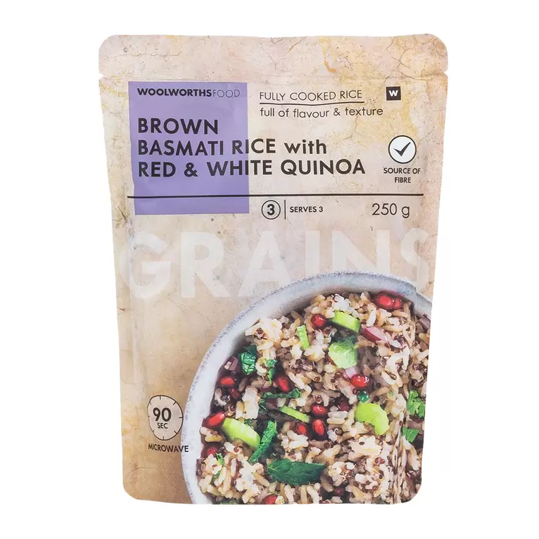 Fully Cooked Brown Basmati Rice With Red and White Quinoa 250 g offers at R 41,99 in Woolworths