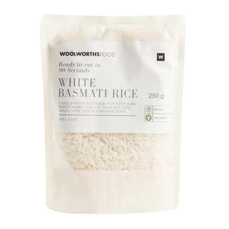 Fully Cooked White Basmati Rice 250 g offers at R 34,99 in Woolworths