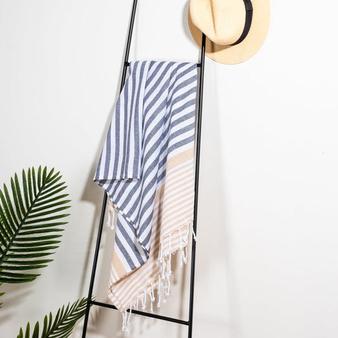 Estee Stripe Fouta Bag - Beige/Navy offers at R 149 in Whitehouse