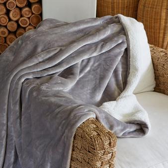 Sherpa Fleece Blanket (150 x 200cm) - Grey offers at R 399 in Whitehouse