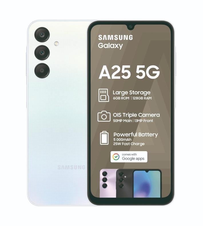 Samsung Galaxy A25 128GB 5G DS (Top Up) - RED Core 600MB 50min TopUp offers at R 299 in Vodacom