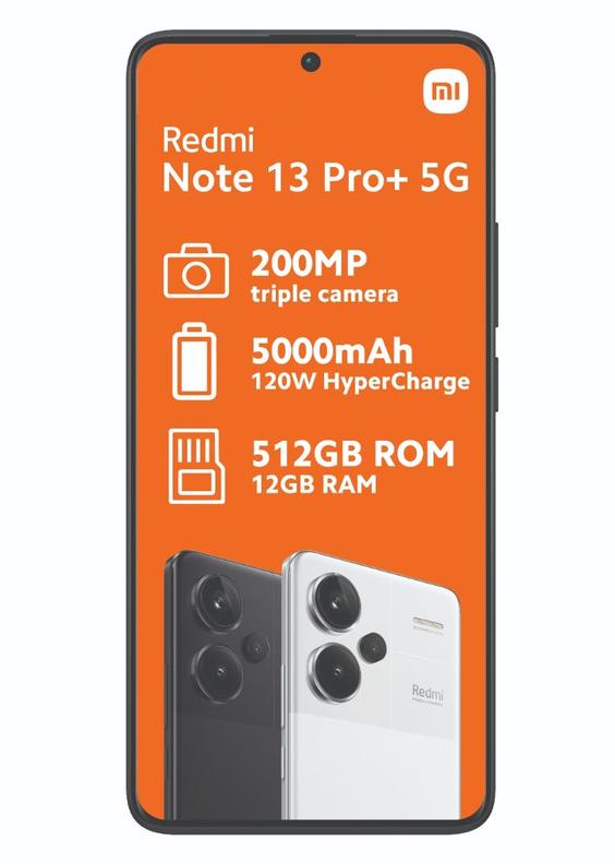 Xiaomi Redmi Note 13 Pro+ 512GB 5G DS + Xiaomi Robot Vacuum E10 EU + Free Body Glove Tws Essentials - RED Core 1.3GB 100min offers at R 948 in Vodacom