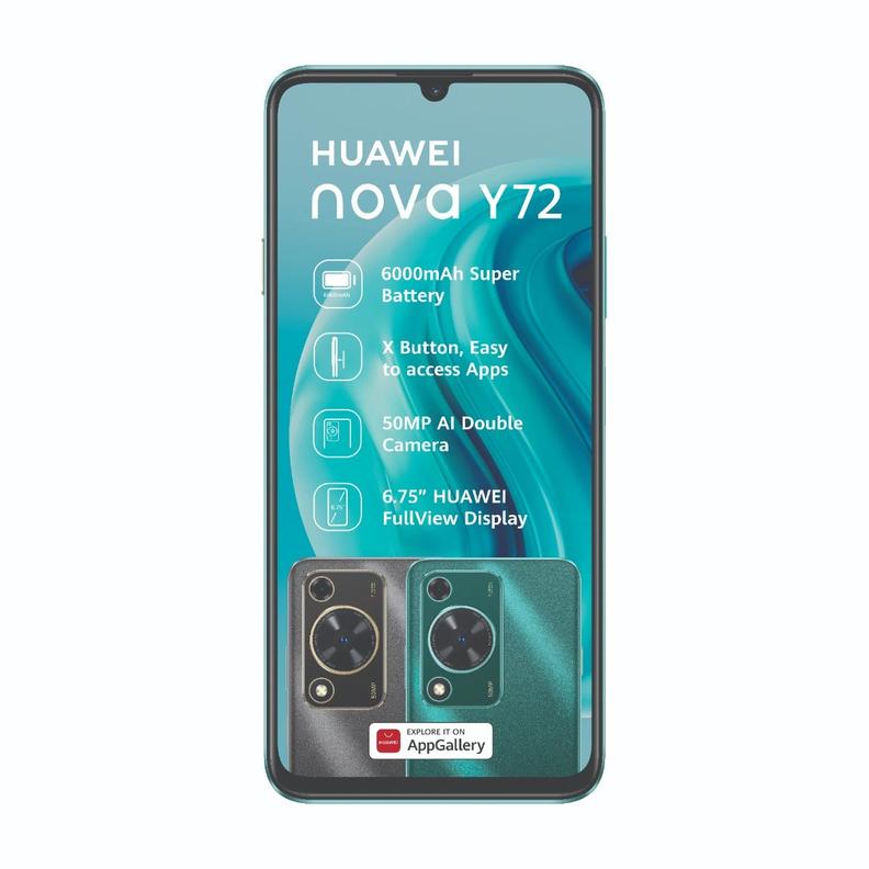 2x HUAWEI nova Y72 128GB DS + 2x HUAWEI Freelace (Online Only) - RED Core 650MB 50min offers at R 429 in Vodacom
