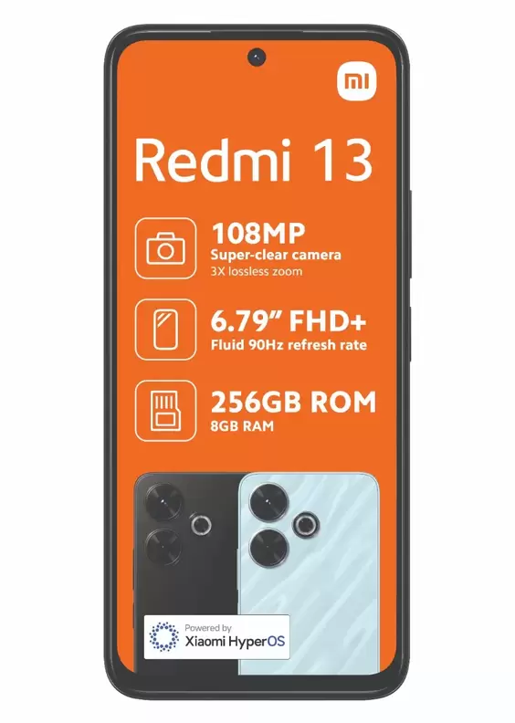 Xiaomi Redmi 13 256GB DS (Top Up) - RED Core 650MB 50min TopUp offers at R 269 in Vodacom