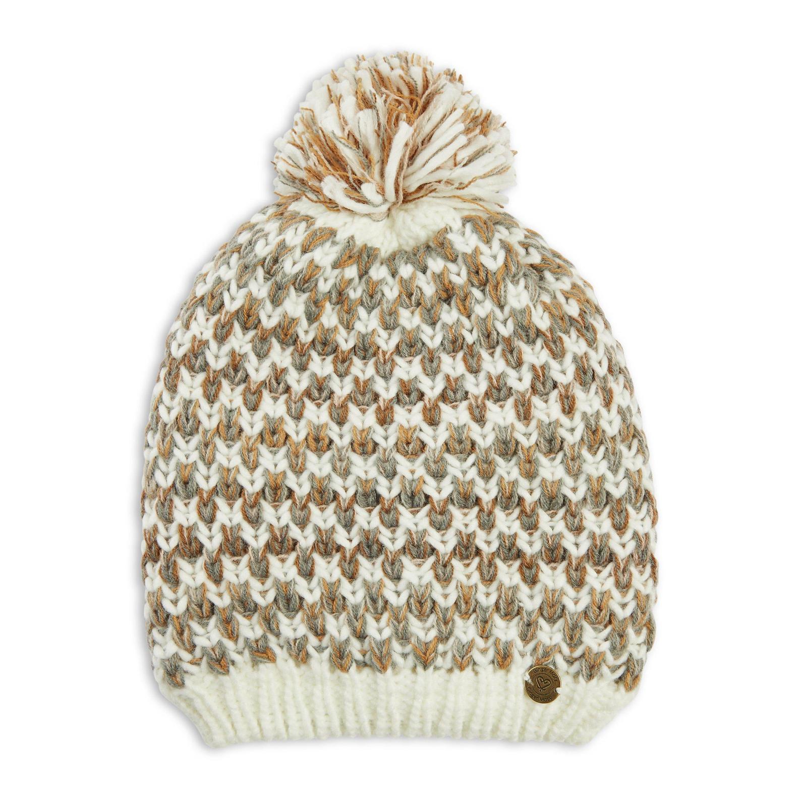 Brown & White Beanie with Pom-Pom offers at R 110 in Truworths
