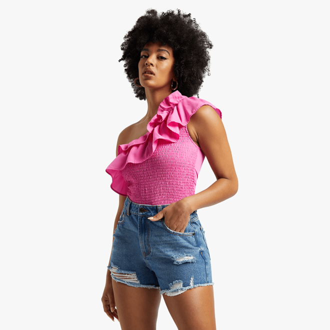 Women's Pink One shoulder Top offers at R 149,99 in The FIX